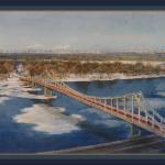 Киев, Пешеходный мост, ледоход