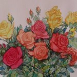 Розы акварельные