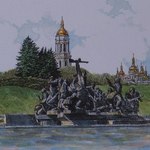 Вид на Лавру от музея Великой Отечественной войны