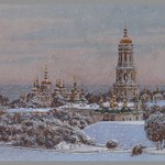 Вид на Лавру от пл.Славы, зима